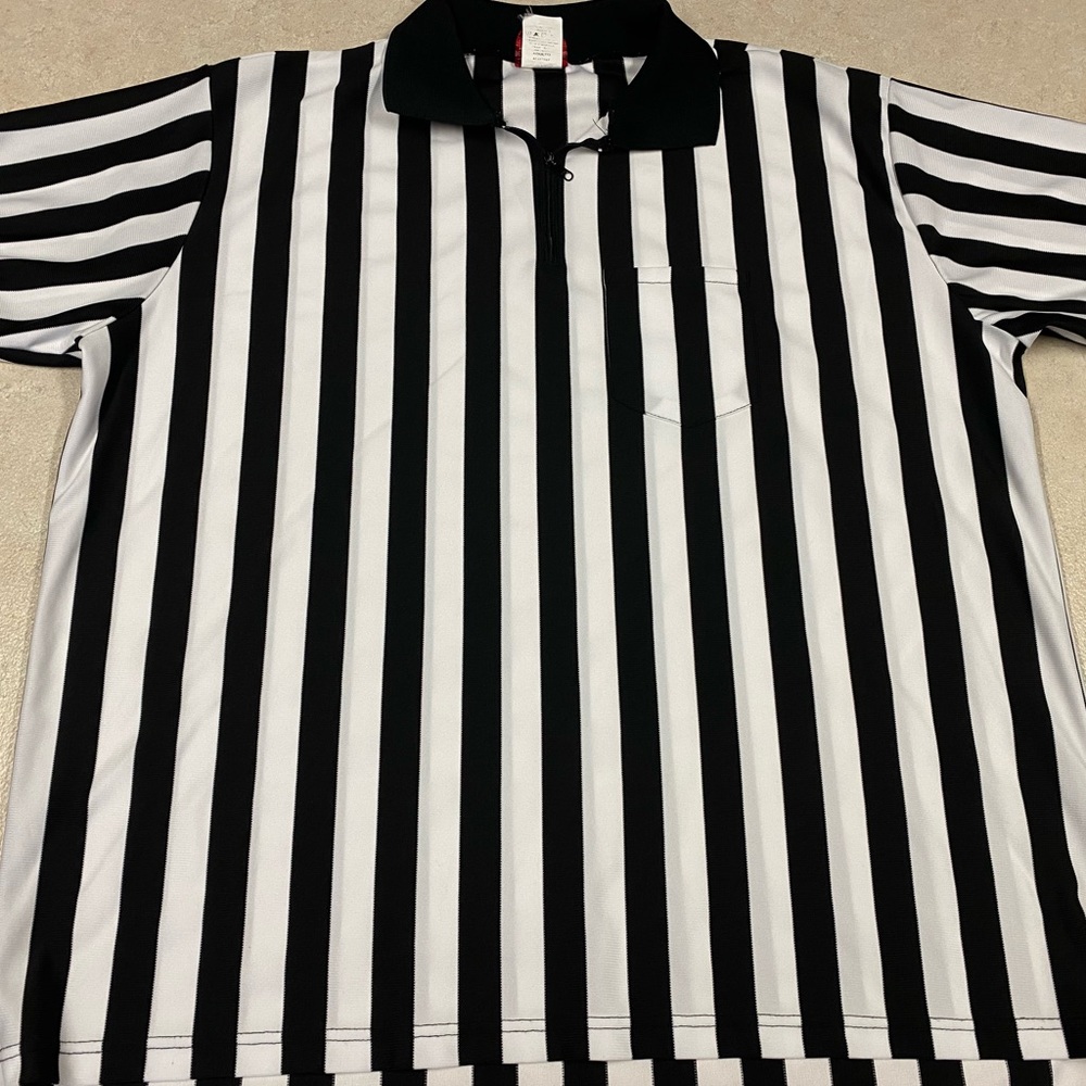 Rawlings Black White Striped Referee Men's T-Shirt Size XXXL